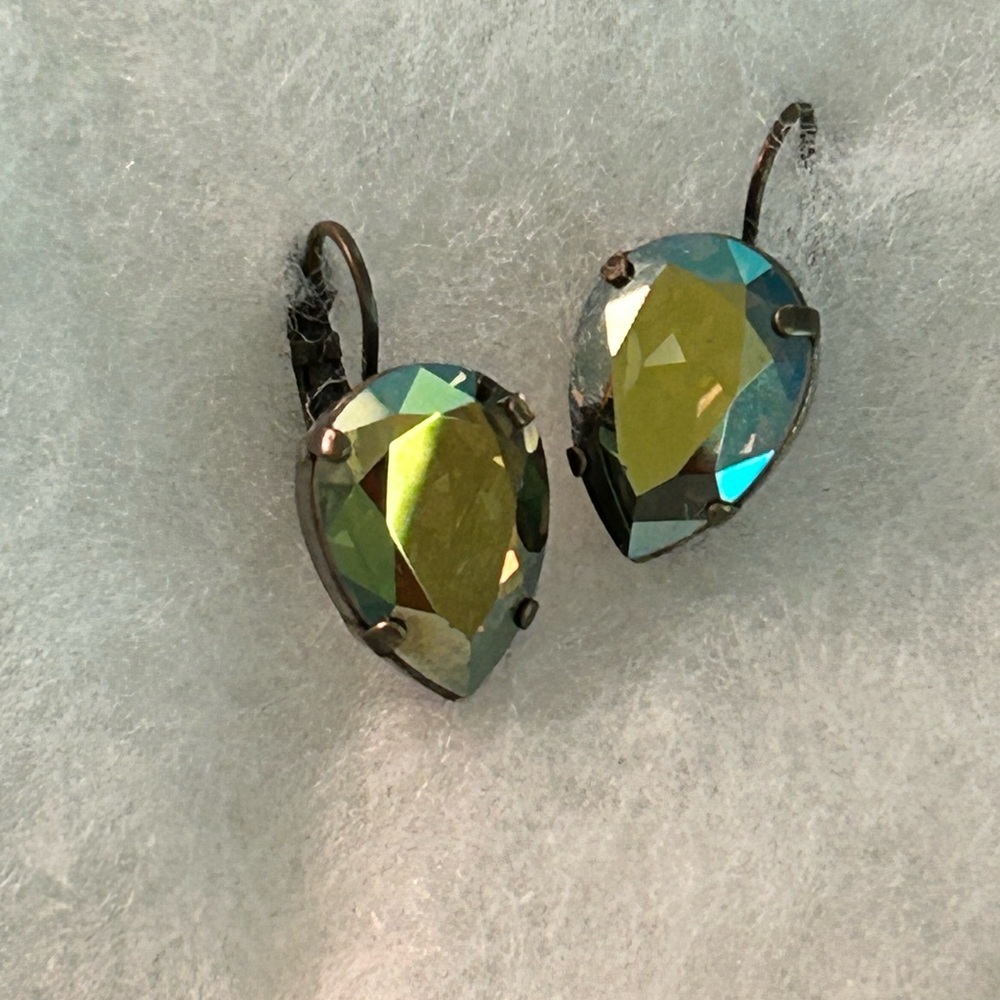 Sabika Green and Blue Crystal Earrings